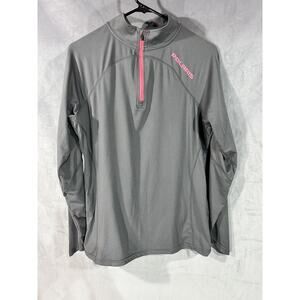 Polaris Snowmobile Sweatshirt Womens Large Black Red 1/4 Zip Fleece